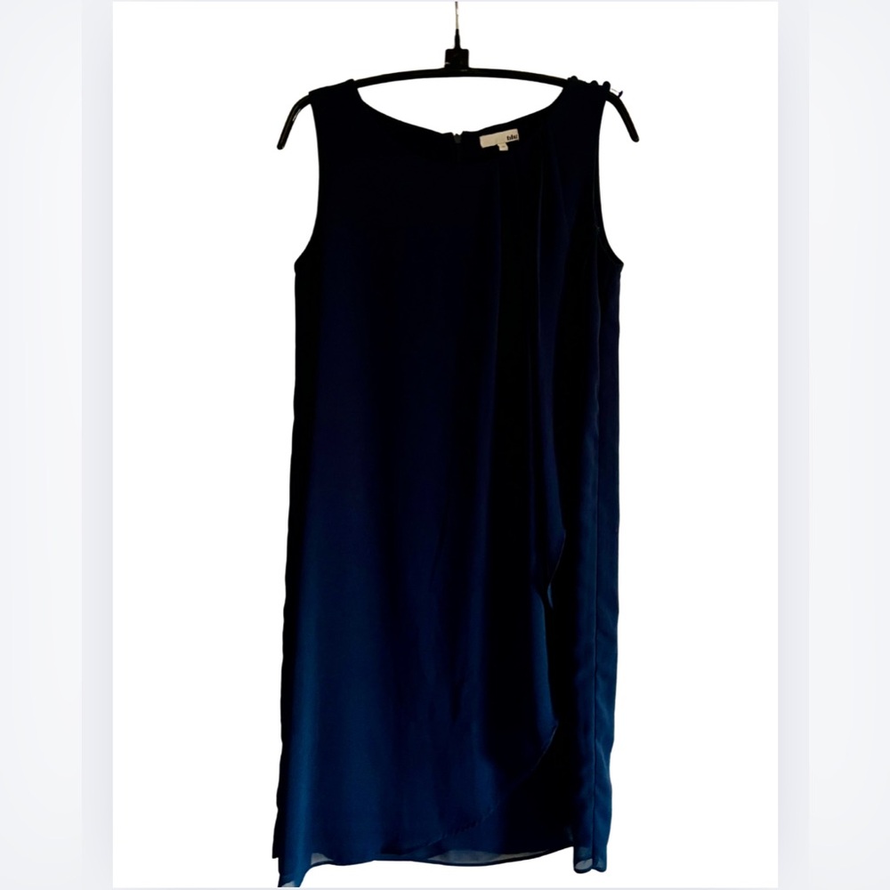 Chic Asymmetrical Navy Dress
